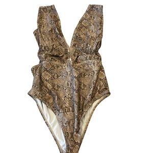 Snakeskin Print One-Piece Swimsuit